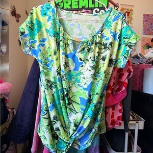 Vibrant Floral Short Sleeve Top